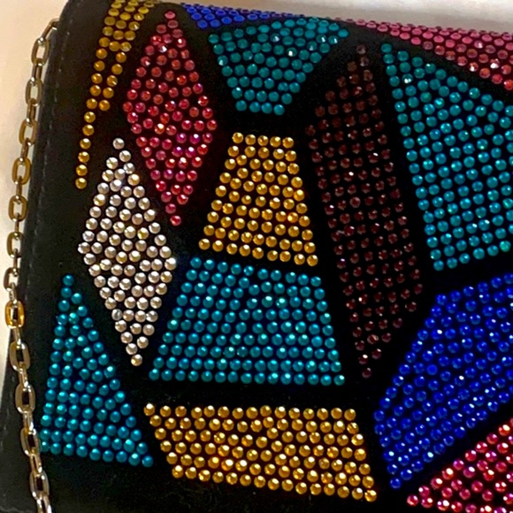 Natasha Evening Clutch Shoulder Bag with Crystals NWOT - Picture 7 of 10